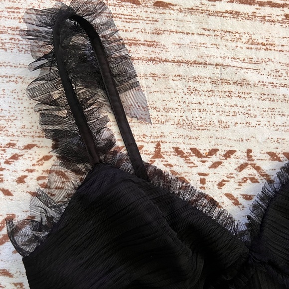 Betsy & Adam Black Ruffled Prom Dress - Picture 6 of 10